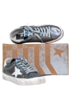 Golden Goose - Iridescent Snakeskin Embossed "May" Sneakers Sz 9