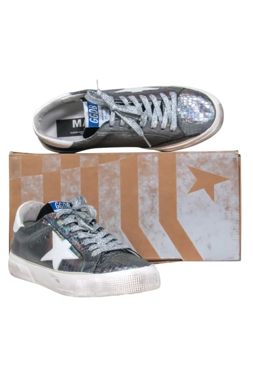 Golden Goose - Iridescent Snakeskin Embossed "May" Sneakers Sz 9