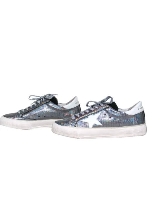 Golden Goose - Iridescent Snakeskin Embossed "May" Sneakers Sz 9