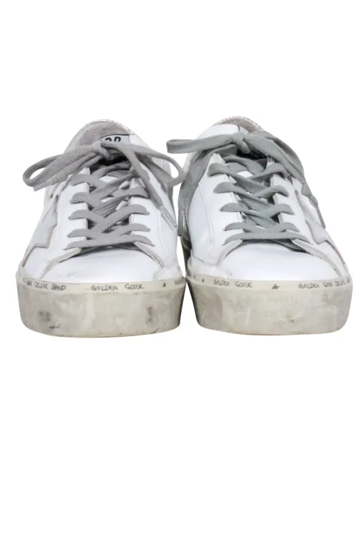 Golden Goose - White & Silver "Hi Star" Sneakers Sz 8