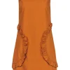 Gorman - Mustard Sleeveless Cotton Shift Dress w/ Ruffled Pockets Sz 6