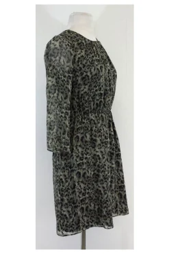 Gryphon - Grey Animal Print Silk Dress Sz 0