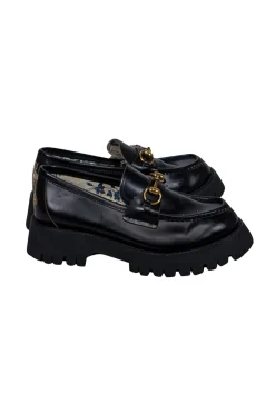 Gucci - Black Leather Harald Horsebit Platform Loafer sz 11