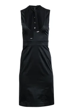 Gucci - Black Sleeveless Tie Neck Dress Sz XS