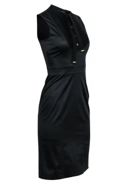 Gucci - Black Sleeveless Tie Neck Dress Sz XS
