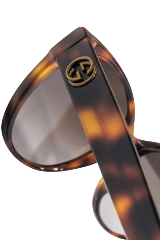 Gucci - Brown Tortoise Large Round Sunglasses
