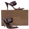 Gucci - Burgundy Leather Strappy Heeled “Juanita” Sandals w/ Buckle Sz 9