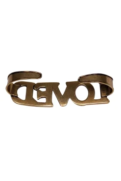 Gucci - Gold & Multi Color Rainbow Jeweled "Loved" Palm Cuff