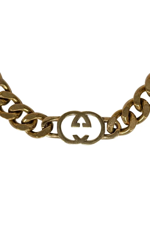 Gucci - Golden Brass Interlocking G Choker Necklace