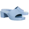 Gucci - Light Blue Rubber Logo Platform Slide Sandals Sz 11
