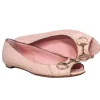 Gucci - Light Pink Reptile Embossed Peep Toe Flats Sz 8