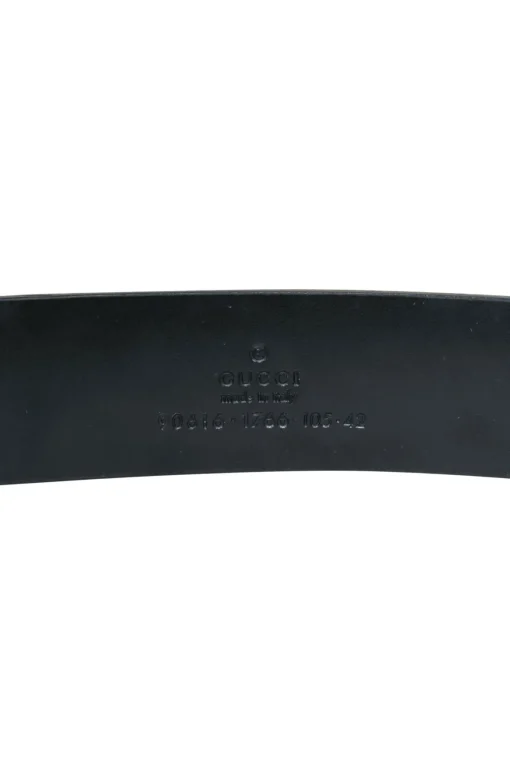 Gucci - Smooth Black Leather Belt w/ Gold Buckle