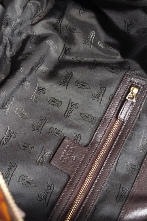 Gucci - Tan & Brown Tortoise Patent Leather Clutch