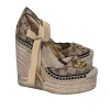 Gucci - Tan Monogram Wrap Around Espadrilles Sz 4