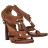Gucci - Tan Strappy Sandal Heels w/ Tassels Sz 10