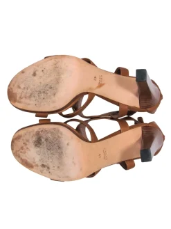 Gucci - Tan Strappy Sandal Heels w/ Tassels Sz 10