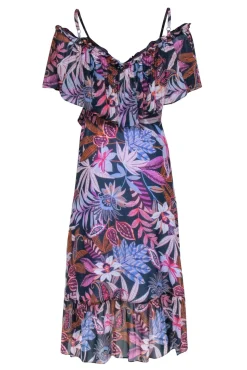 Hale Bob - Navy Wrap Midi Dress w/ Paisley Print Sz XS