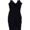 Halston - Black Pleated Layered Spaghetti Strap Dress Sz XS