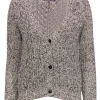 Halston Heritage - Beige & Black Heathered Knit Cardigan Sz S