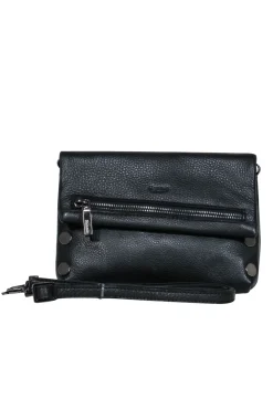 Hammitt - Black Pebbled Leather Mini Crossbody w/ Studs
