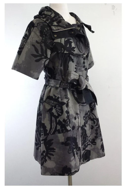 Hanii Y - Grey Print Short Sleeve Jacket Sz 6