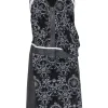 Helmut Lang - Black & White Patterned Sheath Dress w/ Leather Sz 2
