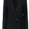 Helmut Lang - Black Buttoned Blazer w/ Curved Opening Sz 8