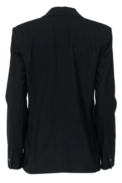 Helmut Lang - Black Buttoned Blazer w/ Curved Opening Sz 8