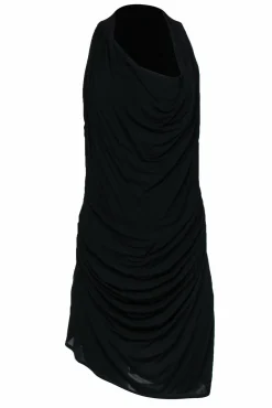 Helmut Lang - Black Racerback Dress w/ Draped Detail Sz L