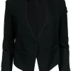 Helmut Lang - Black Wool Collarless Blazer Sz 0