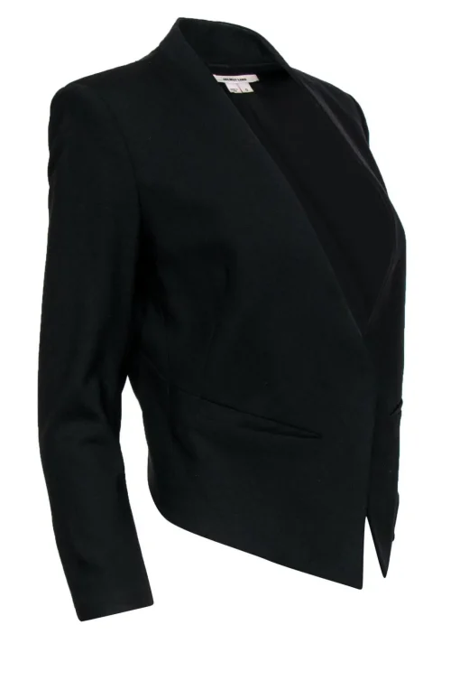 Helmut Lang - Black Wool Collarless Blazer Sz 0