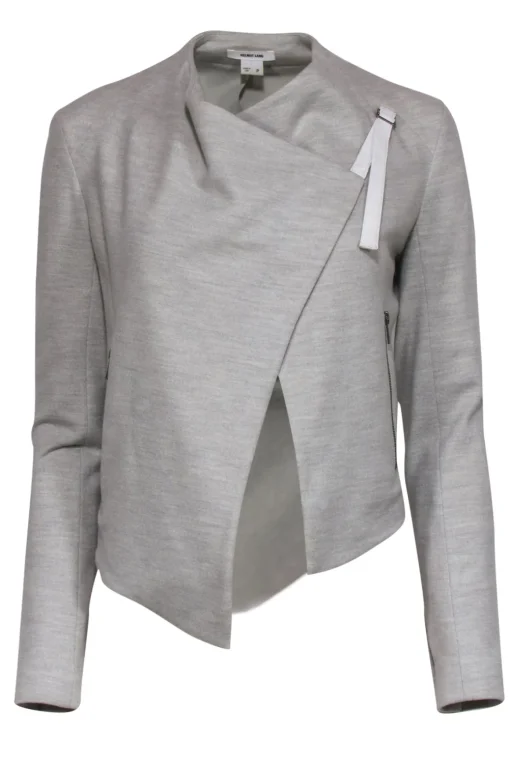 Helmut Lang - Light Grey Buckled Wool Jacket Sz P