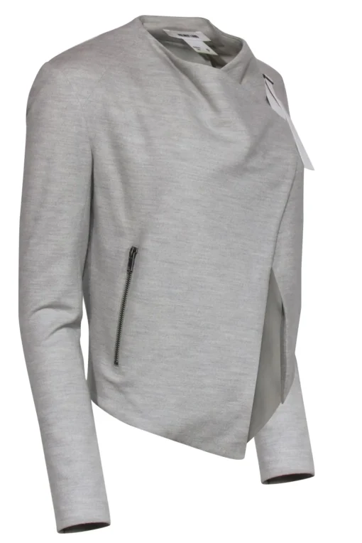 Helmut Lang - Light Grey Buckled Wool Jacket Sz P