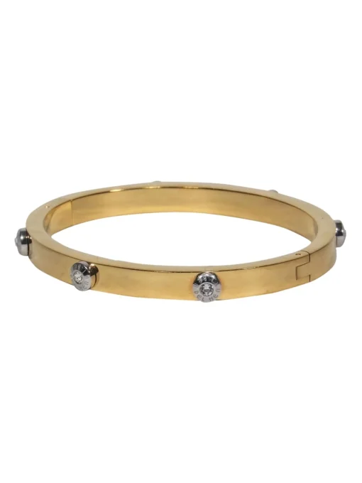 Henri Bendel - Gold Studded Hinge Bangle Bracelet