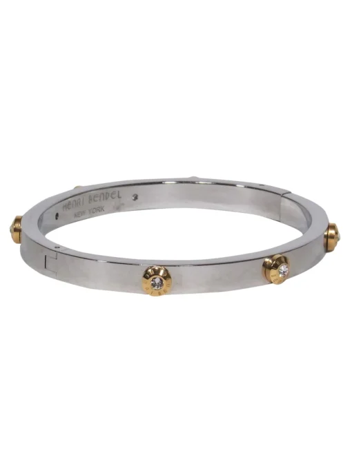 Henri Bendel - Silver Studded Rhinestone Bangle Bracelet