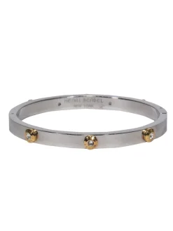 Henri Bendel - Silver Studded Rhinestone Bangle Bracelet