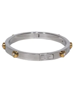 Henri Bendel - Silver Studded Rhinestone Bangle Bracelet