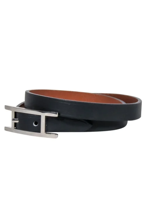 Hermes - Black & Tan Wrap "Behapi" Wrap Bracelet
