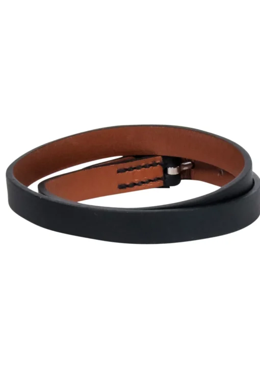 Hermes - Black & Tan Wrap "Behapi" Wrap Bracelet