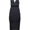 Herve Leger - Metallic Dark Grey Ribbed Knit Dress w/ Black Trim Sz L