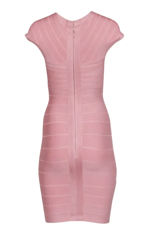 Herve Leger - Rose Pink Bandage Cap Sleeve Dress Sz XS