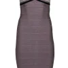 Herve Leger - Taupe Strapless Bandage Midi Dress Sz S