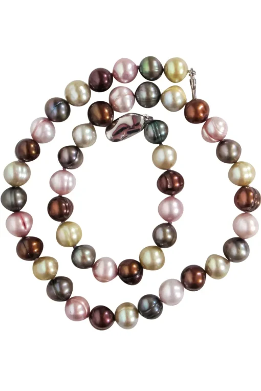 Honora - Brown, Ivory, Grey Fresh Water Peal Necklace