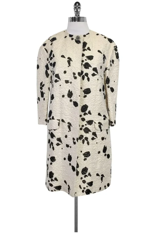 Hoss Intropia - Cream Printed Jacket Sz 2
