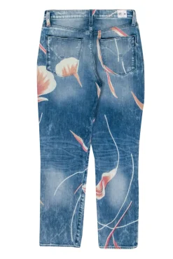 Hudson - Light Wash Floral Print High-Waist Straight Leg Jeans Sz 26