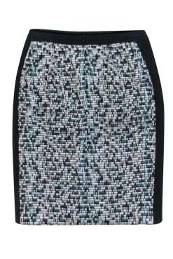 Hugo Boss - Black Pencil Skirt w/ Metallic Pattern Sz 2
