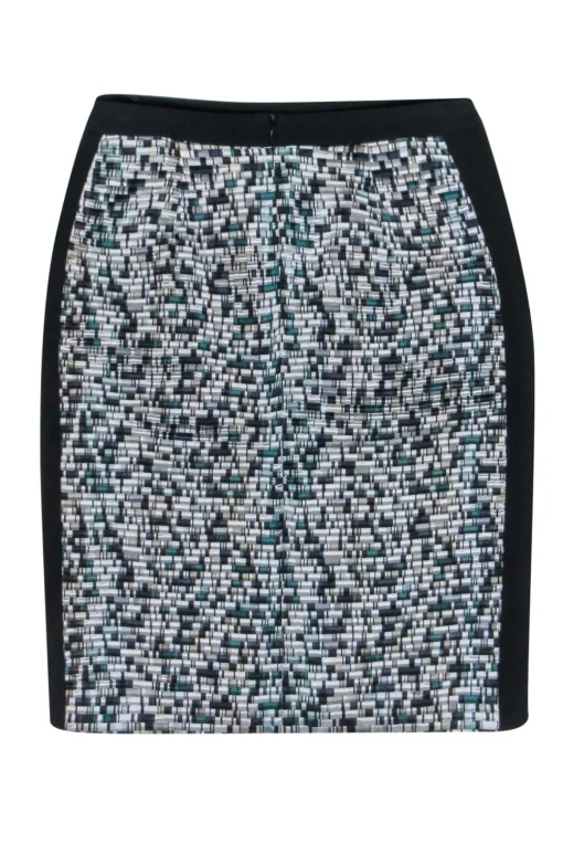 Hugo Boss - Black Pencil Skirt w/ Metallic Pattern Sz 2
