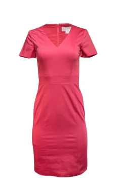 Hugo Boss - Coral Pink Cotton Sheath Dress Sz 0