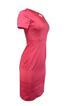 Hugo Boss - Coral Pink Cotton Sheath Dress Sz 0