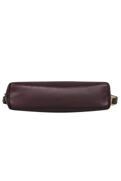 India Hicks - Deep Burgundy Smooth Leather Crossbody w/ Gold Hardware